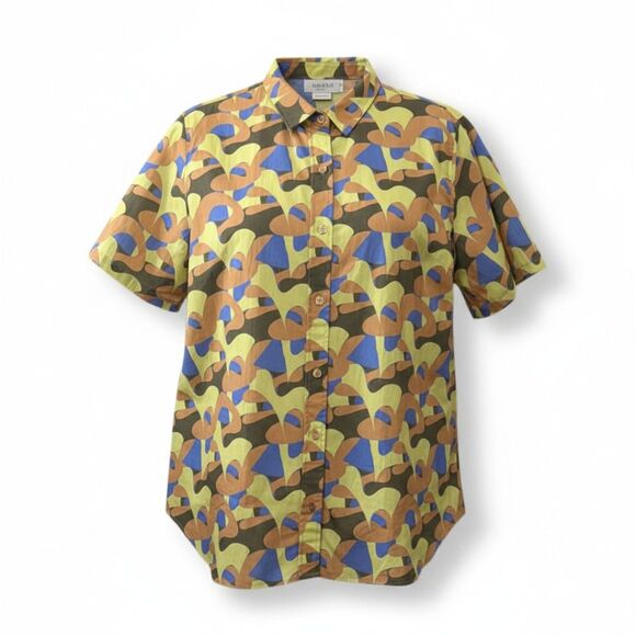 Wildfang Tops - WILDFANG "The Essential Short Sleeve Button Up", Geometric Print, NWT! Size 2X